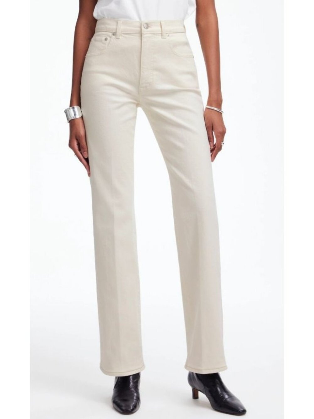 Madewell Relaxed Bootcut Jeans Women's Size 30 in Vintage Ivory NWT NS938